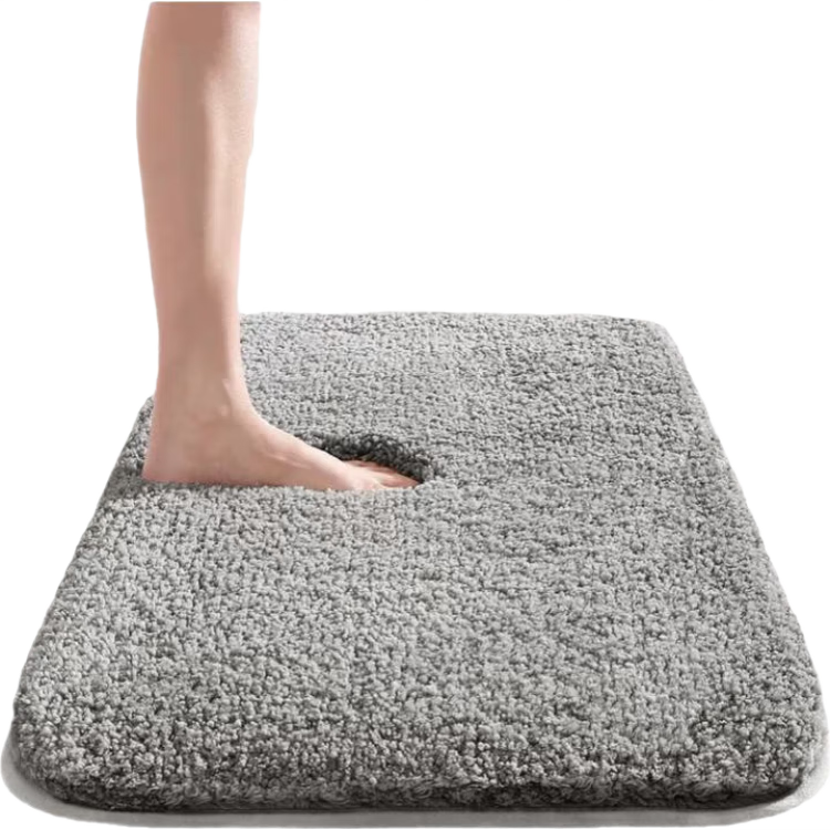 Chuangmaishi Bathroom Mat Absorbent Non-Slip Bath Mat Toilet Door Mat Quick-Dry Entrance Floor Mat 50x80cm