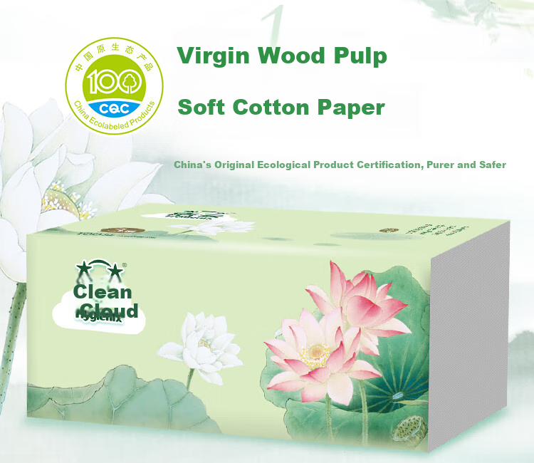 Hygienix Facial Tissues, Fuli Guose 3-Ply 130 Sheets*6 Packs, Face Tissues Napkins Toilet Paper S Size Virgin Wood Pulp 3