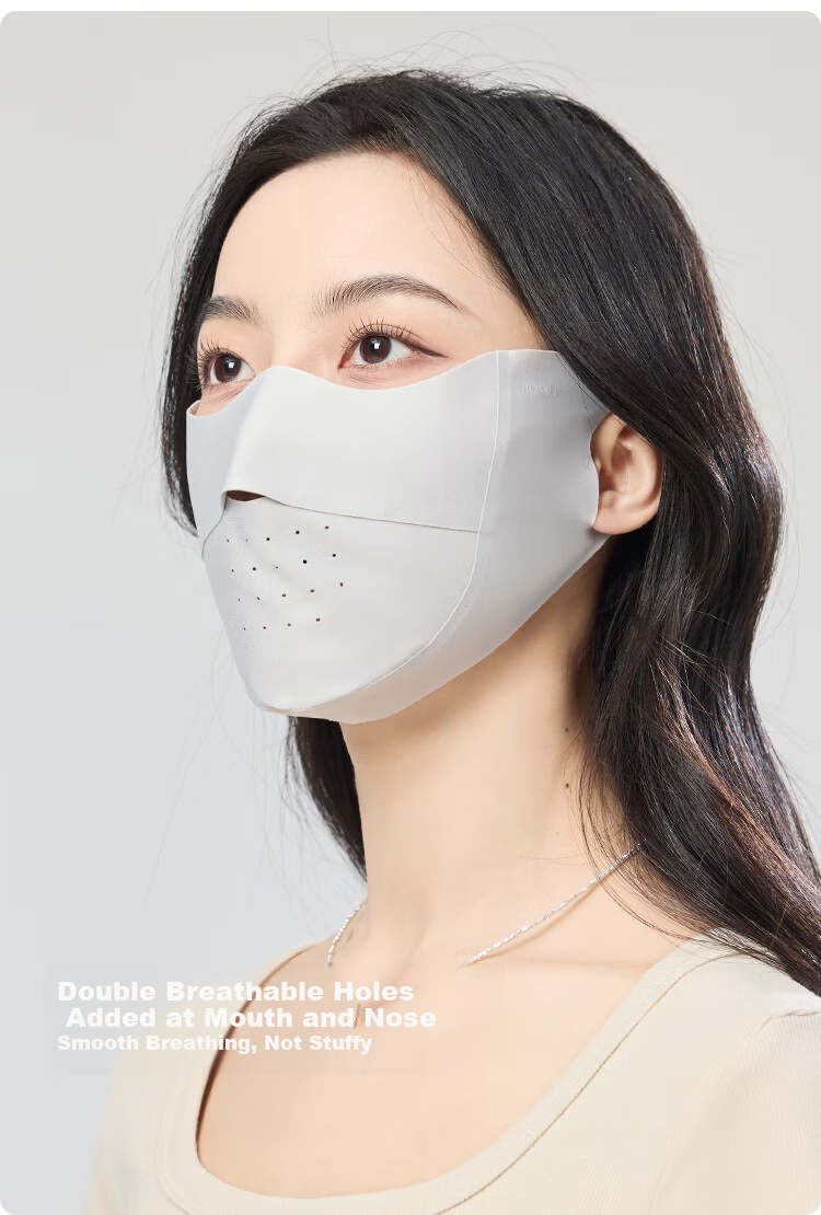 JIUMU Ice Silk Sun Protection Face Mask for Men And Women, Summer UV-Resistant Sunshade Cycling 3D Eye Corner Full Face Sun Protection Mask 9