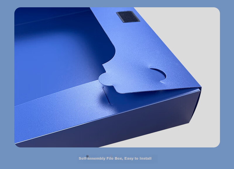 Bailiwen B24335 Blue Folding File Box, Pack of 10, 35mm Manual Self-Assembling Document Storage Box, Financial Voucher Storage Box, File Box, Document Contract Storage Box 5