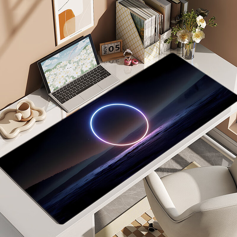 Juyingfeng Large Mouse Pad Computer Keyboard Mat Office Gaming Student Dormitory Writing Pad Cartoon Premium Edge-Locked Washable Desk Mat 800*400*3mm Lingyu Banyue 3