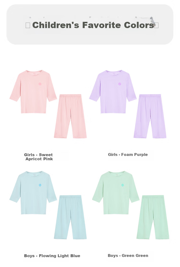 Hodohome Children's Pajamas for Girls, Class A Cotton Short-Sleeve Loungewear, Girls' Round Neck Printed Air Conditioning Suit Set, 320 Pink, 120 8