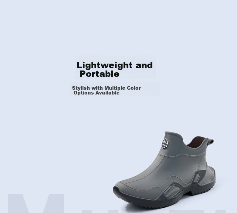 Lanoudun Rain Boots for Men And Women, Short Waterproof Non-Slip Rubber Shoes, Durable Fishing And Beach Sandals YX1027 Size 41 5