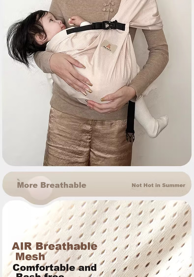 FENYE Baby Carrier, Newborn Front-Carried Breathable Comfortable Support Portable for Outings, Beige 3