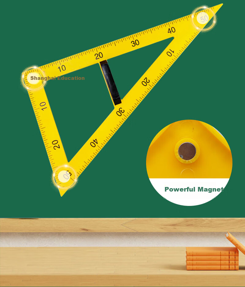 Shunjiang Magnetic Triangular Ruler, 45° + 60°, One Pair with Handles, Math Teaching Aid Storage Bag, Magnetic Triangular Ruler, Back-To Essential, Student-Friendly, Clear Scale Markings 3