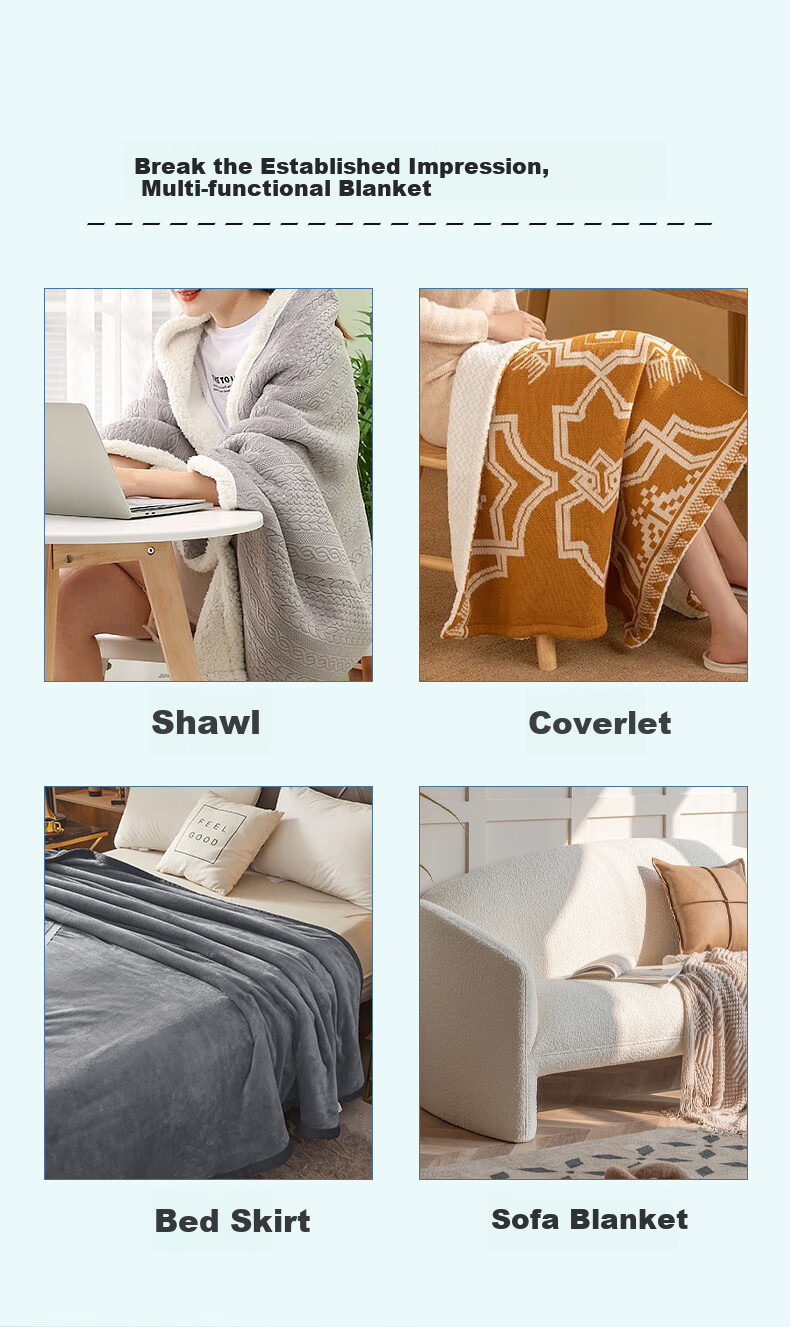 Hengyuanxiang Ultra-Soft Flannel Blanket, Thickened Winter Nap Air Conditioning Blanket, Single-Person Shawl Blanket, 180*200cm 10