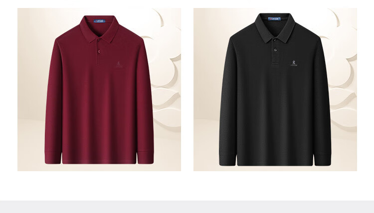 MONTAGUT Men's Long Sleeve Polo Shirt Spring Collar Xinjiang Cotton Skin-friendly Business Casual T-shirt Mist Gray 2XL 16