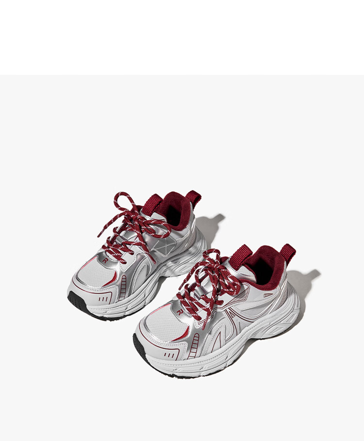Red Dragonfly Girls' Shoes Spring Summer Children's Single Shoes Sports Casual Big Kids Soft Sole Dad Shoes Q53BD048 Gray Silver Size 34 6