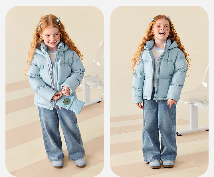 Minibala Kids Girls Down Jacket Waterproof Windproof Thermal Lining Thickened Winter 2025 7