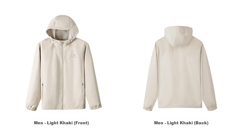 CAMEL Sports Jacket, New Style for Men And Women, Spring And Autumn Hooded Casual Versatile Jacket, Outdoor Water-Resistant Single-Layer Windbreaker 19