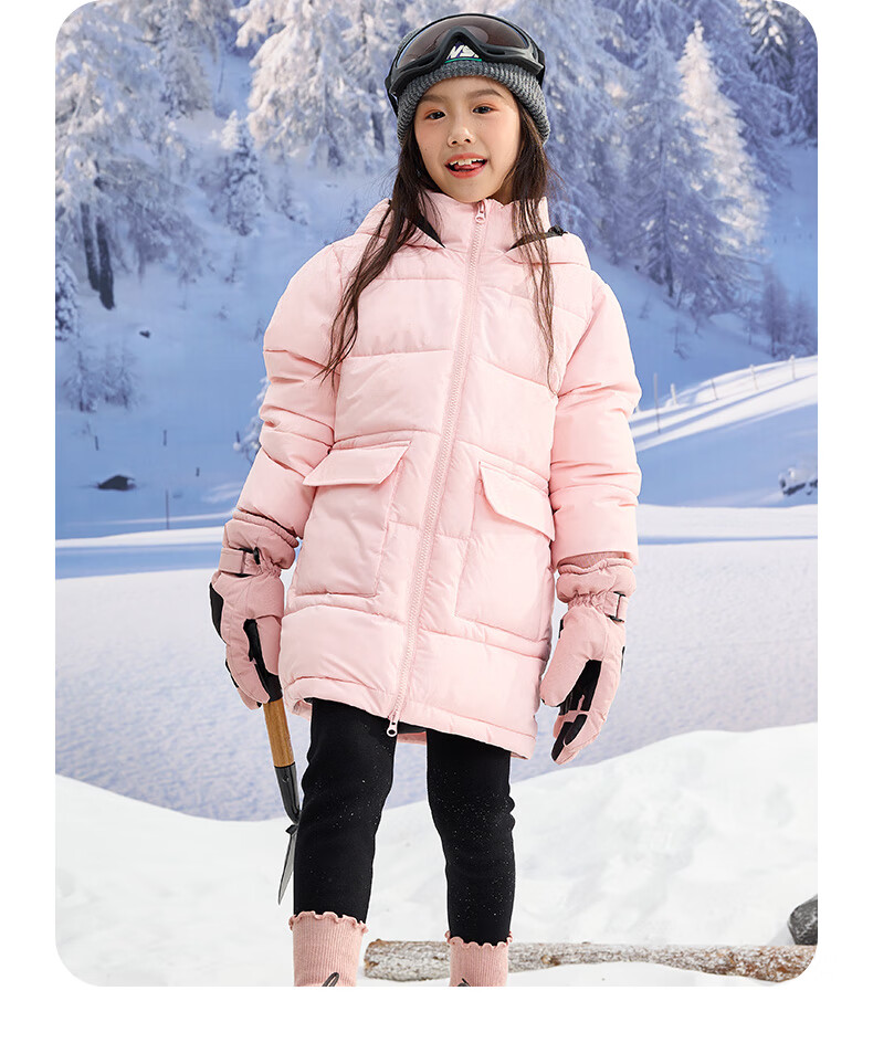 Baleno Kids Winter Cotton Padded Jacket 2025 New Mid-Length Thickened Hooded Coat for Boys and Girls 4