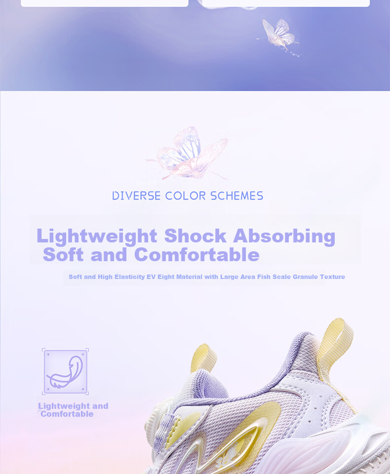 361° Children's Shoes Girls' Lightweight Soft Bouncy Sweet Playful Casual Sneakers for Fall 2025, Pink Size 27.5 6