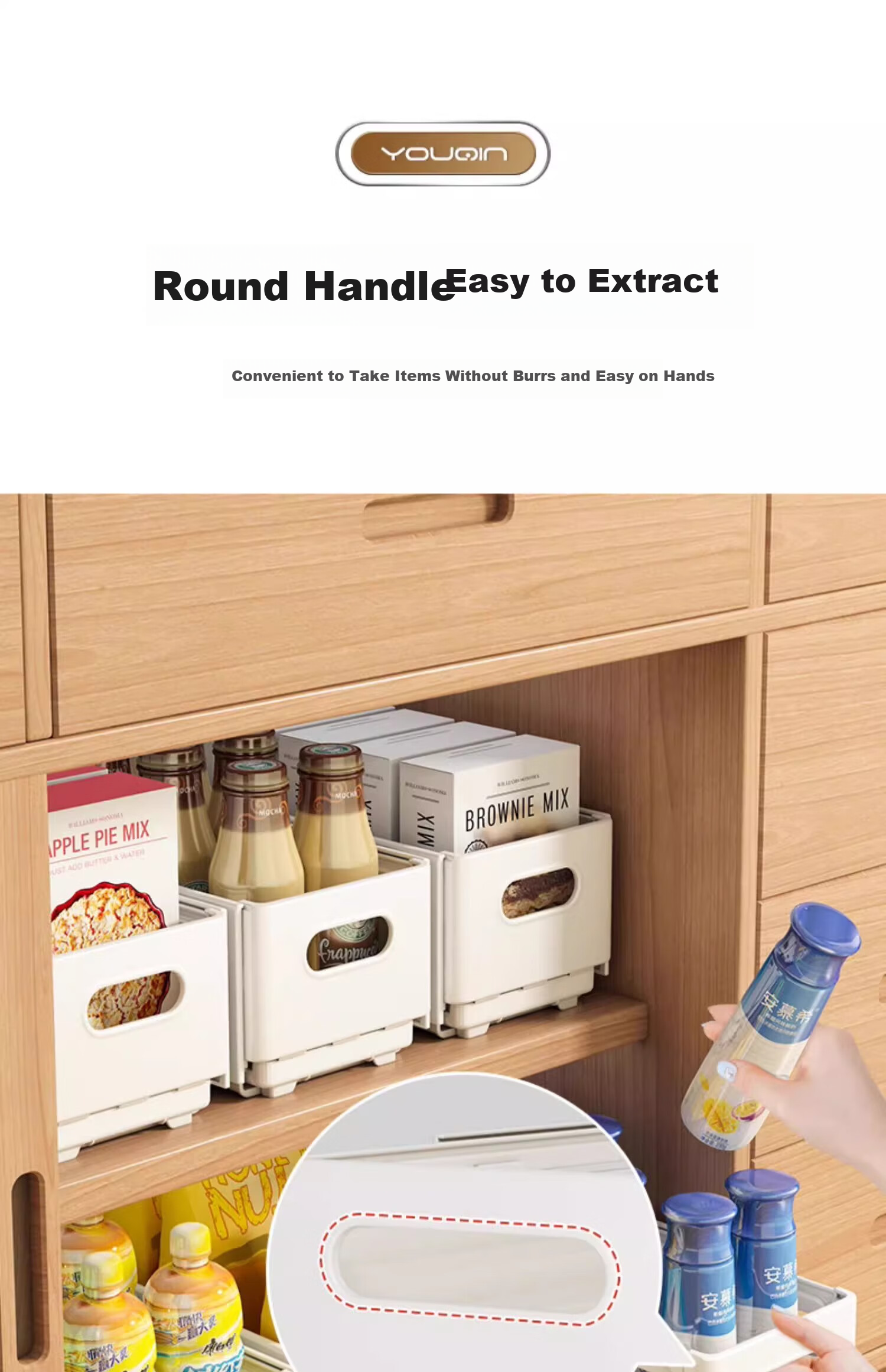 Jiadu Extendable Storage Box, Drawer-Style Desktop Snack Organizer, Kitchen Storage Container, Deep Cabinet Storage Box 14