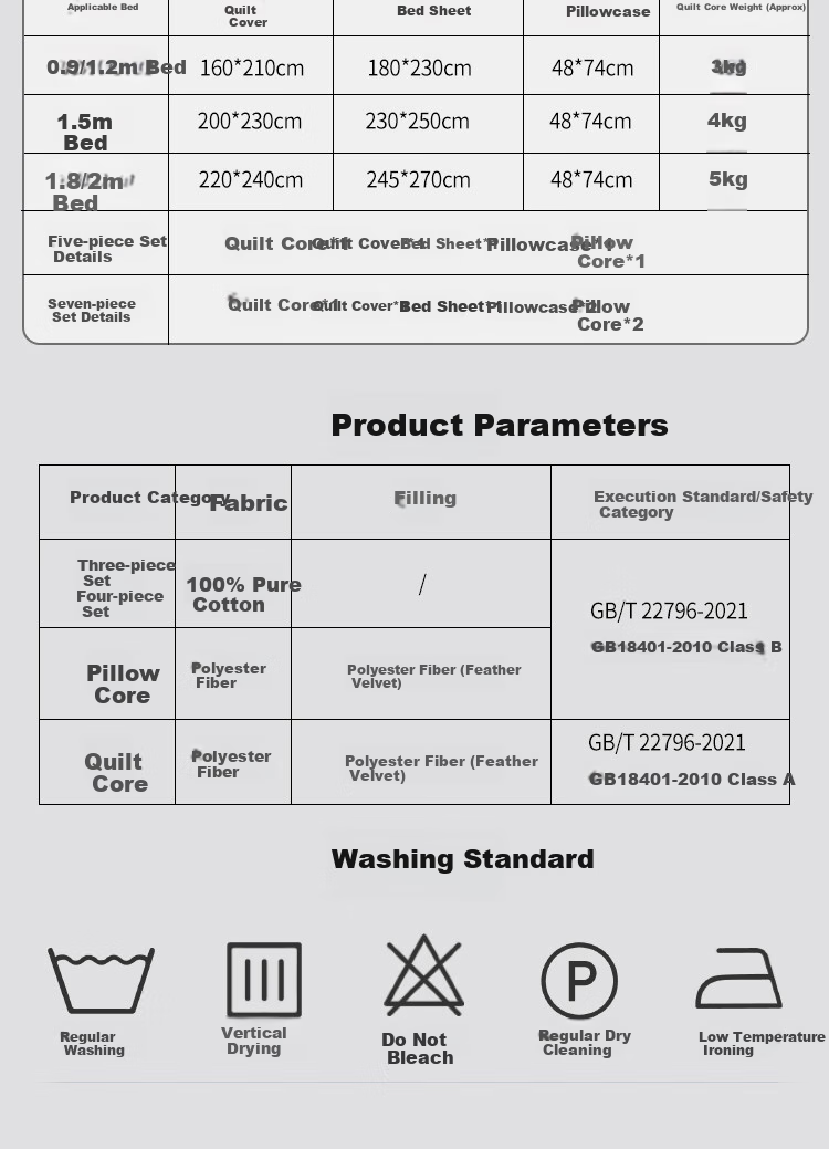 Yuanshenghuo Bedding Set, Including Quilt, Mattress Pad, And Pillow, Five-Piece Complete Set for Bed, Duvet Insert about 3 Jin (1.5 Kg), Spring And Autumn Style, Light Gray 3