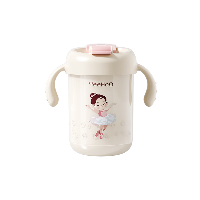 YEEHOO Kids Water Bottle Milk Cup Double Lid Straw Cup Kindergarten Drinking Cup Large Capacity Summer Milk Cup for Boys