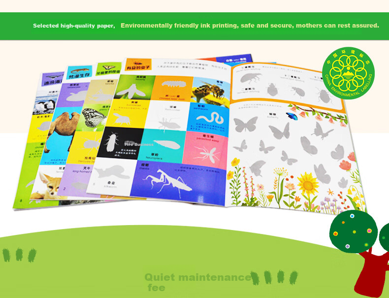 BANGSON Animal Cognition Stickers, Educational Toy Set for Boys And Girls Aged 2-5, Early Learning Enlightenment, Complete 4 Volumes 5