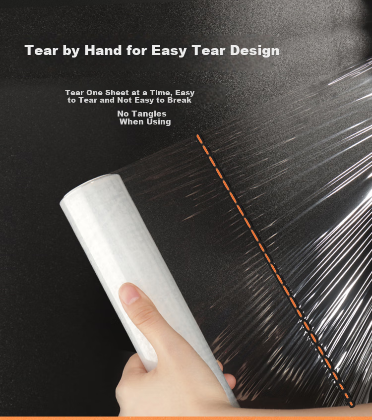 HUOBAOLO Disposable Household Kitchen PE Tear-Off Cling Film, 30cm*180m Food Wrap, Suitable for Both Cold And Hot Use 3