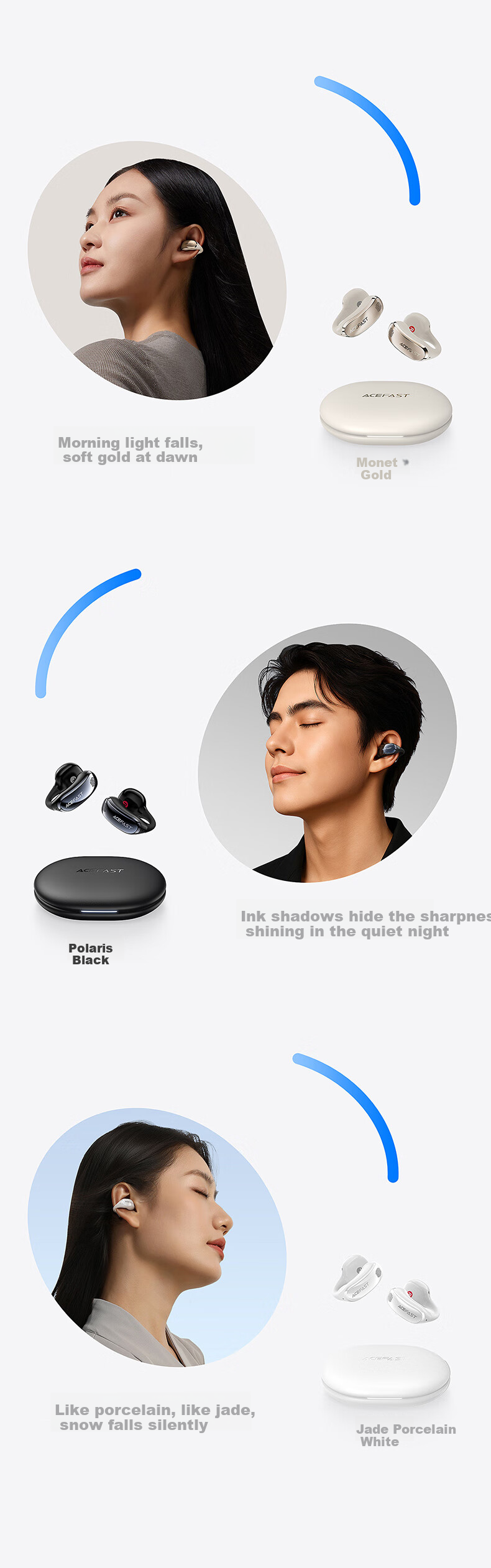 ACEFAST [Subsidies] Jisu Juoyin Open-Ear Clip-On Bluetooth Headphones, 2026 New Air-Bone Conduction Concept, Call Noise Reduction, Sports Running Earphones, Wireless Non-I 7