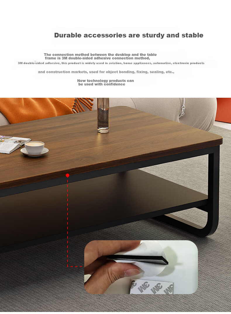 Fanshe Coffee Table for Small Apartments, Modern Minimalist Living Room Coffee Table, Office Tea Table, Simple Wooden Sofa Side Table 8