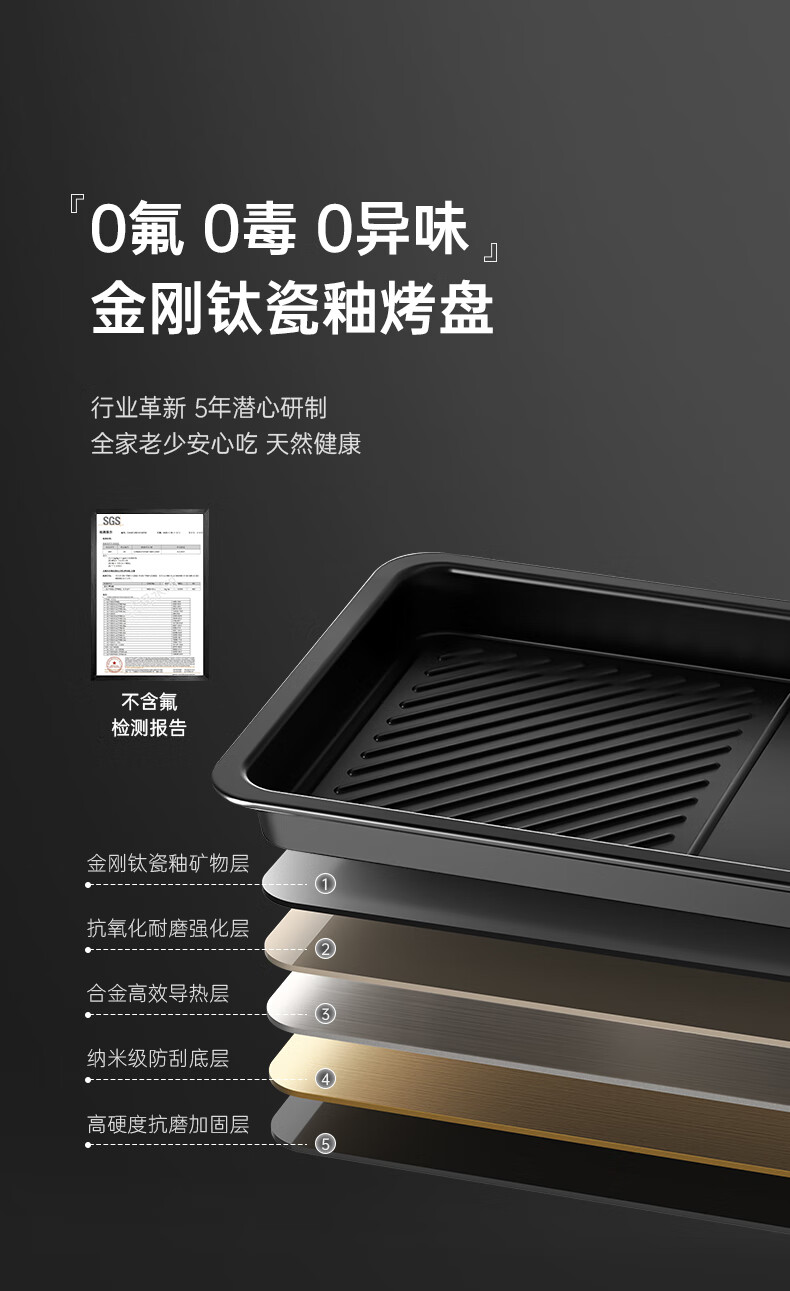 Fastee Electric BBQ Grill Pan Household Zero-Fluoride All-Metal Smokeless Electric Grill Non-Stick Steak and Fish Pan FST-49C 3