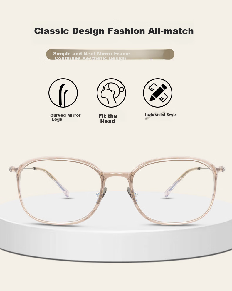 Gameking Myopia Glasses with Blue Light Protection And Radiation Protection for Men And Women, Prescription-Ready Non-Prescription Protective Eyewear GK006 Translucent Brow 2
