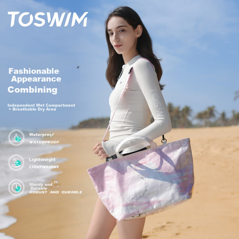 TOSWIM Swimming Bag, Dry And Wet Separation, Waterproof Storage Backpack, Fitness Sports Shoulder Bag, Dark Flowing Years