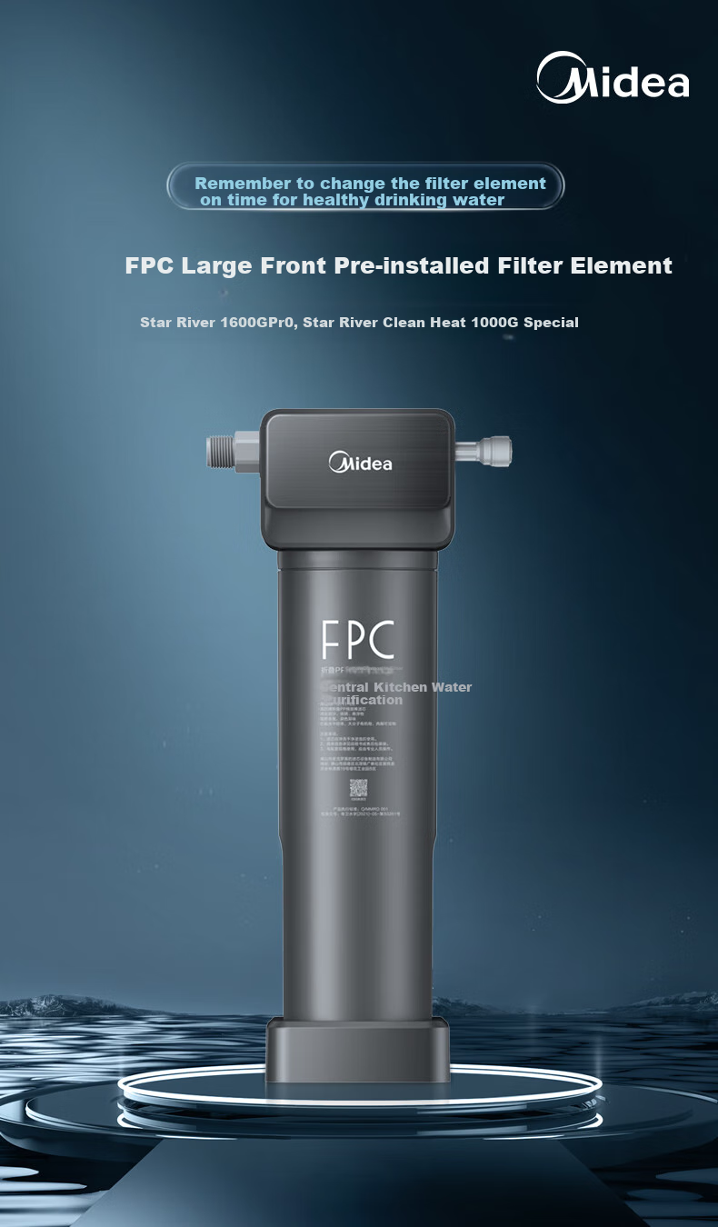 Midea FPC Filter Cartridge, PP Cotton + Activated Carbon Composite Original Filter Cartridge, 0 Limescale Agent, Suitable for Xinghe 1600G, Xinghe Heat Recovery 1000G FPC Filter Cartridge 1