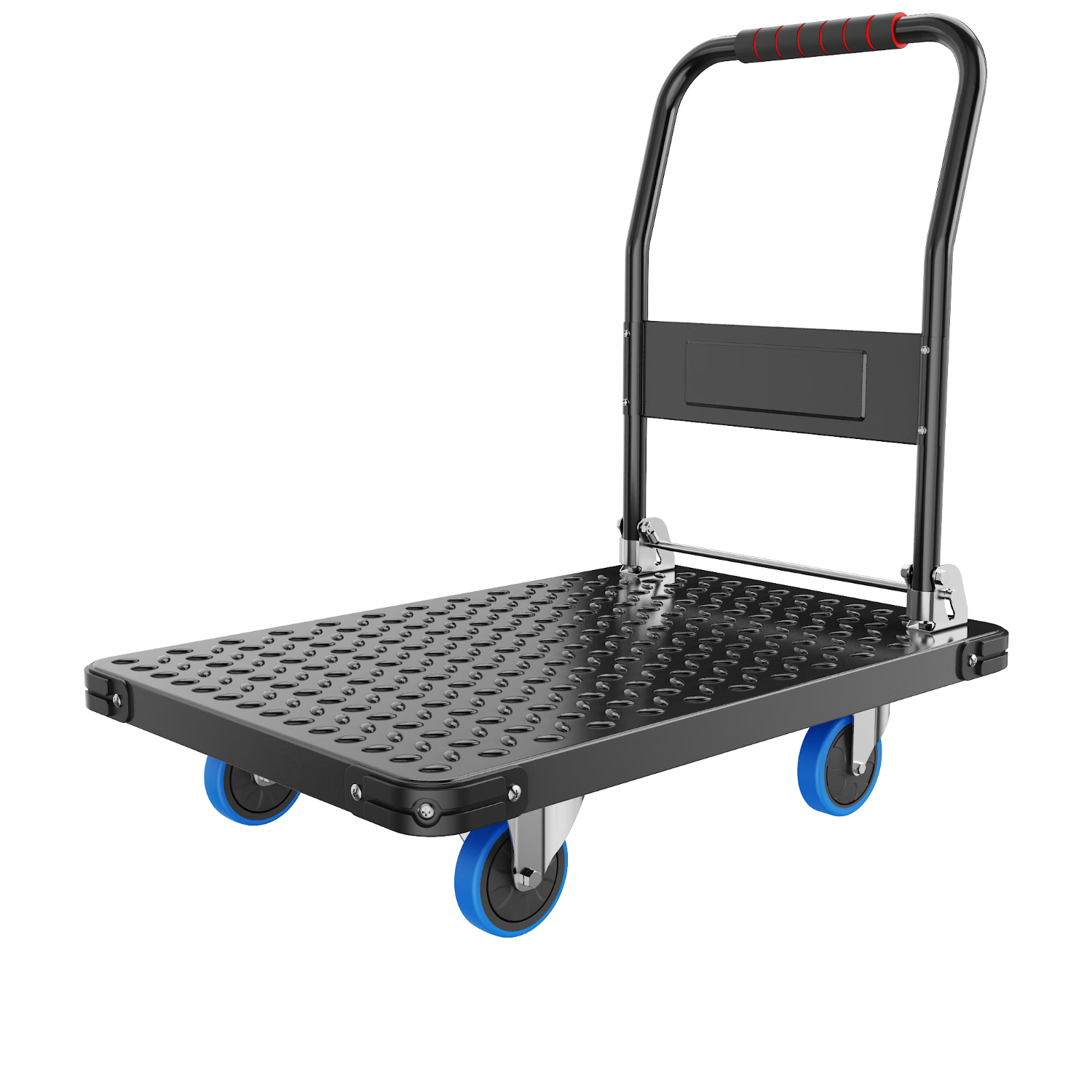 INWEE Steel Plate Flatbed Folding Hand Truck Trolley Cart 90x60cm Load Capacity 1600 Jin