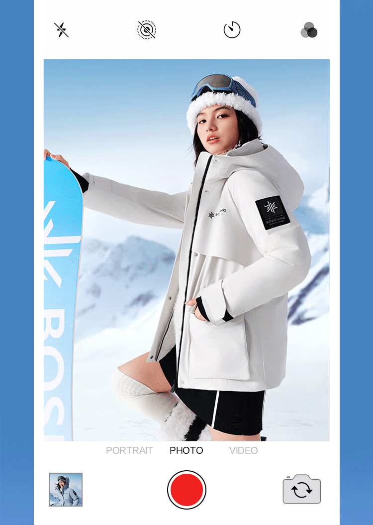 BOSIDENG Off-Season Women's Winter 90% Down Thickened Hooded Slim Short Fashion Sports Warm Jacket 3