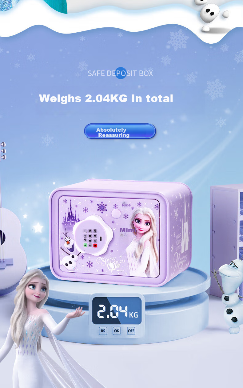 Disney Elsa Princess Piggy Bank for Ages 7-14, Children's Toy Money Box, Savings Safe for Girls And Boys, Birthday Gift Elsa 5
