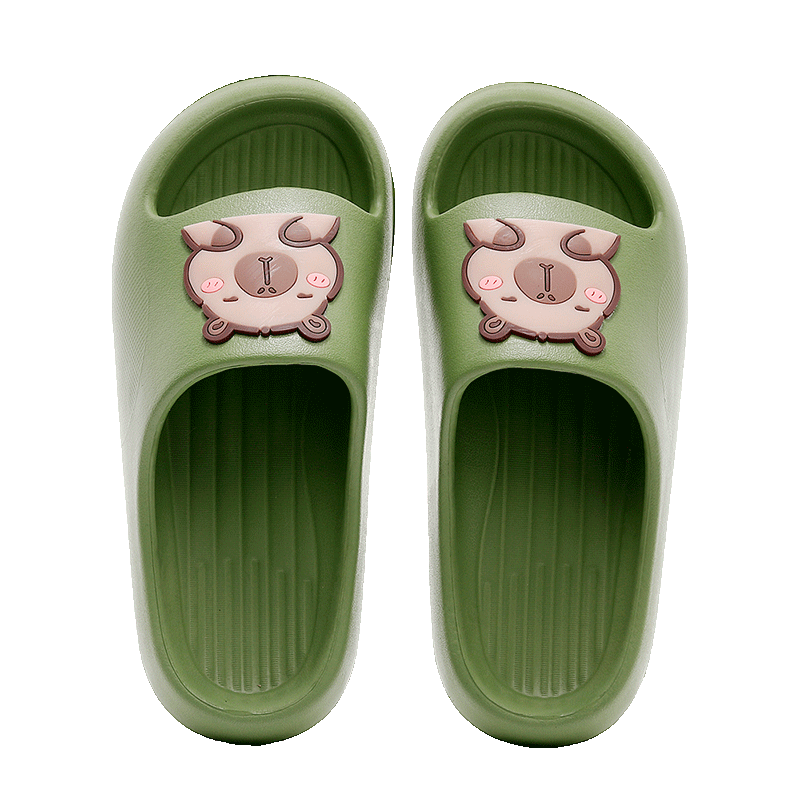 Guoluofeika Capybara Kids Slippers Boys Summer Indoor Non-Slip Home Bath Girls Sandals Green Size 32-33