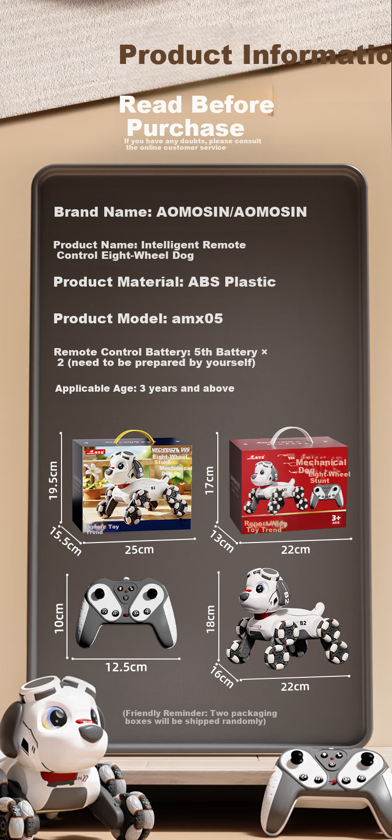 Aomengxing Children's Remote Control Robot Dog, AI Intelligent Toy, Boys' Remote Control Car, Transforming Robot, Birthday Gift 12