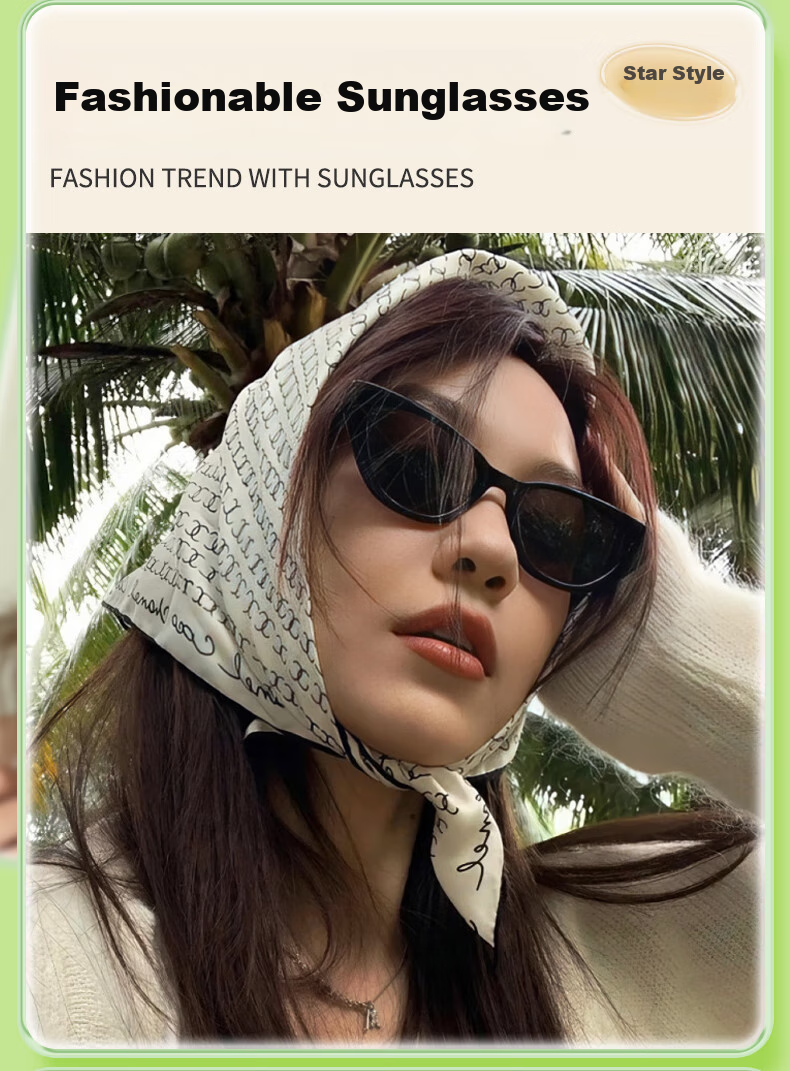 Sheniao Cat Eye Sunglasses [Black Frame], Women's Style, Sun Protection, UV-Resistant, Retro High-End Feel, Internet Celebrity Sunglasses, Father's Style 4