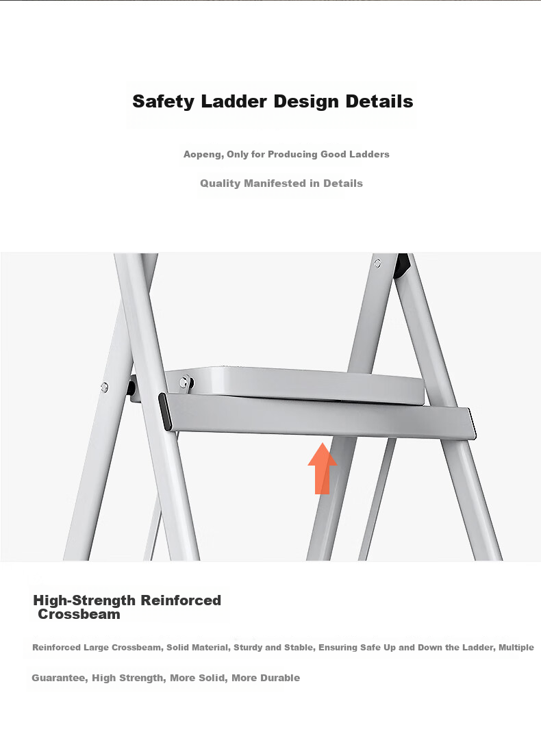 AOPENG Folding Ladder, Household Five-Step Ladder, Indoor Climbing Stairs, Single-Sided A-Frame Ladder, Handrail Ladder, Climbing Ladder, Engineering Ladder 7