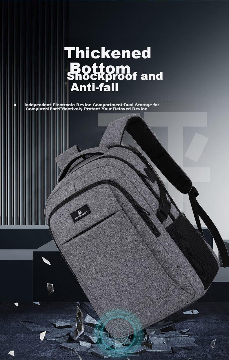 BRINCH Laptop Backpack for 15.6/16 Inch Notebooks, Shockproof Business Commute Large Capacity Schoolbag 6