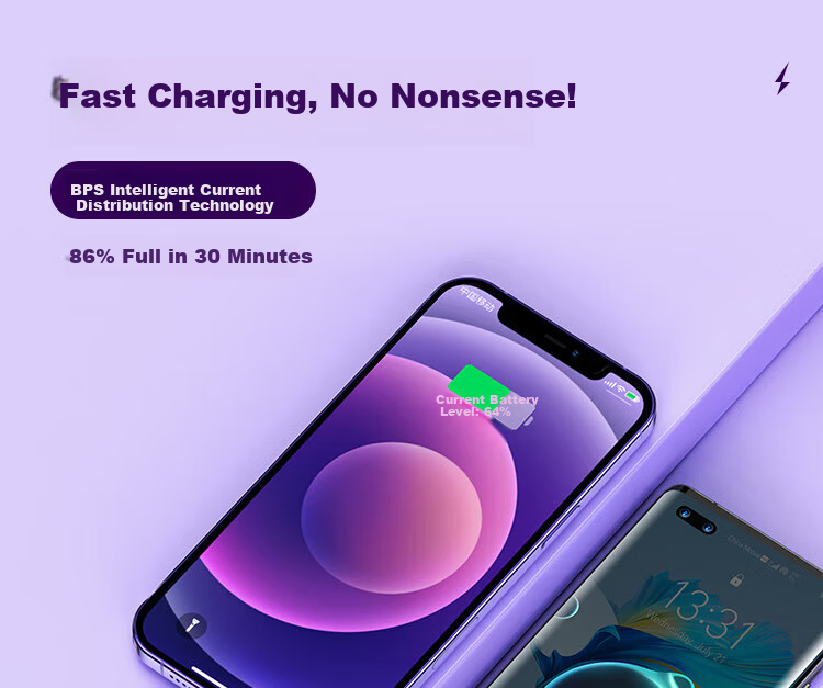 BASEUS Three-In Charging Cable, 6A Fast Charging 66W Charger Cord, Suitable for Apple 14/13, Xiaomi, Huawei, Type-C Android Phones, One-To Car Charger, Blue 6