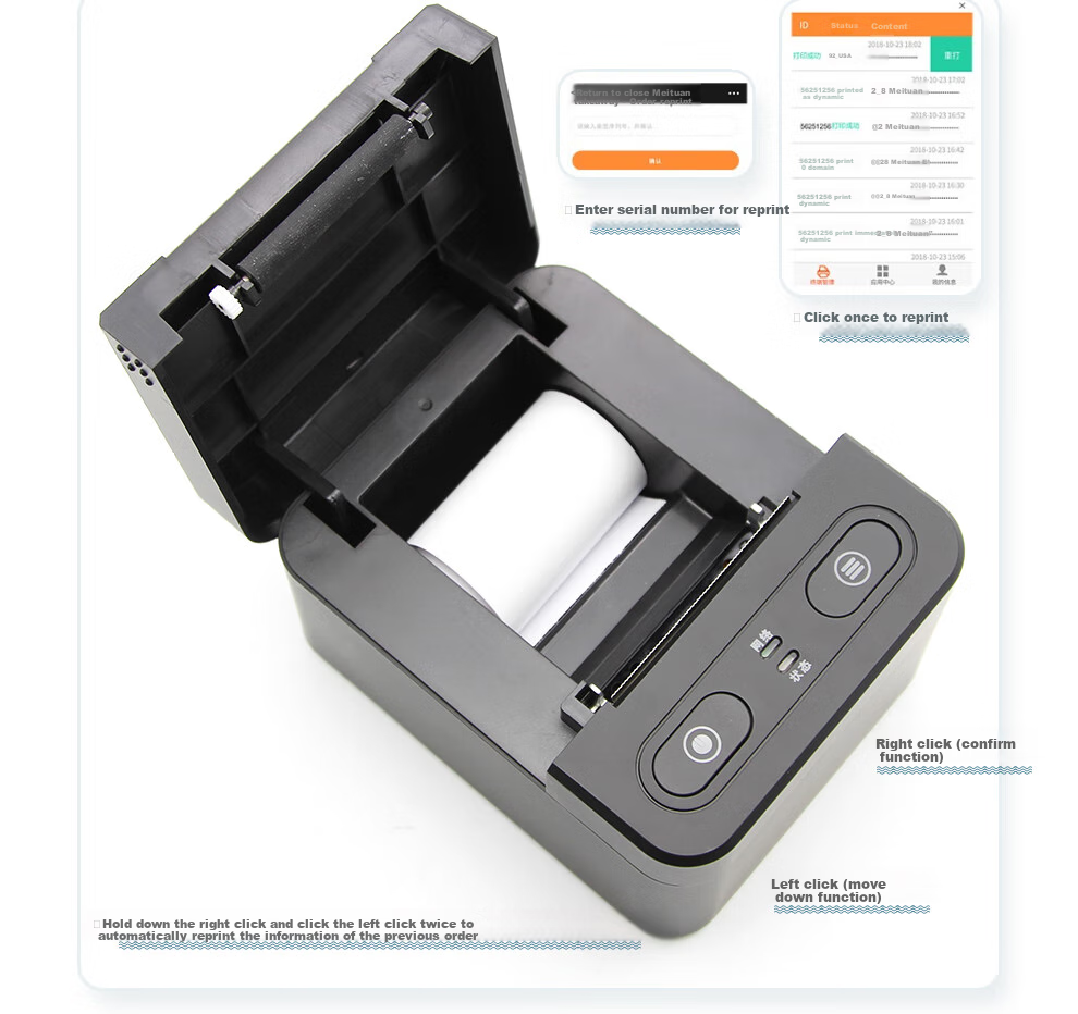 Yilianyun [Supports JD Takeout] K4 Fully Automatic Takeout Printing Machine, 58mm Receipt Printer, Meituan Hengle Wireless WIFI Multi-Platform Takeout Thermal Printer 13