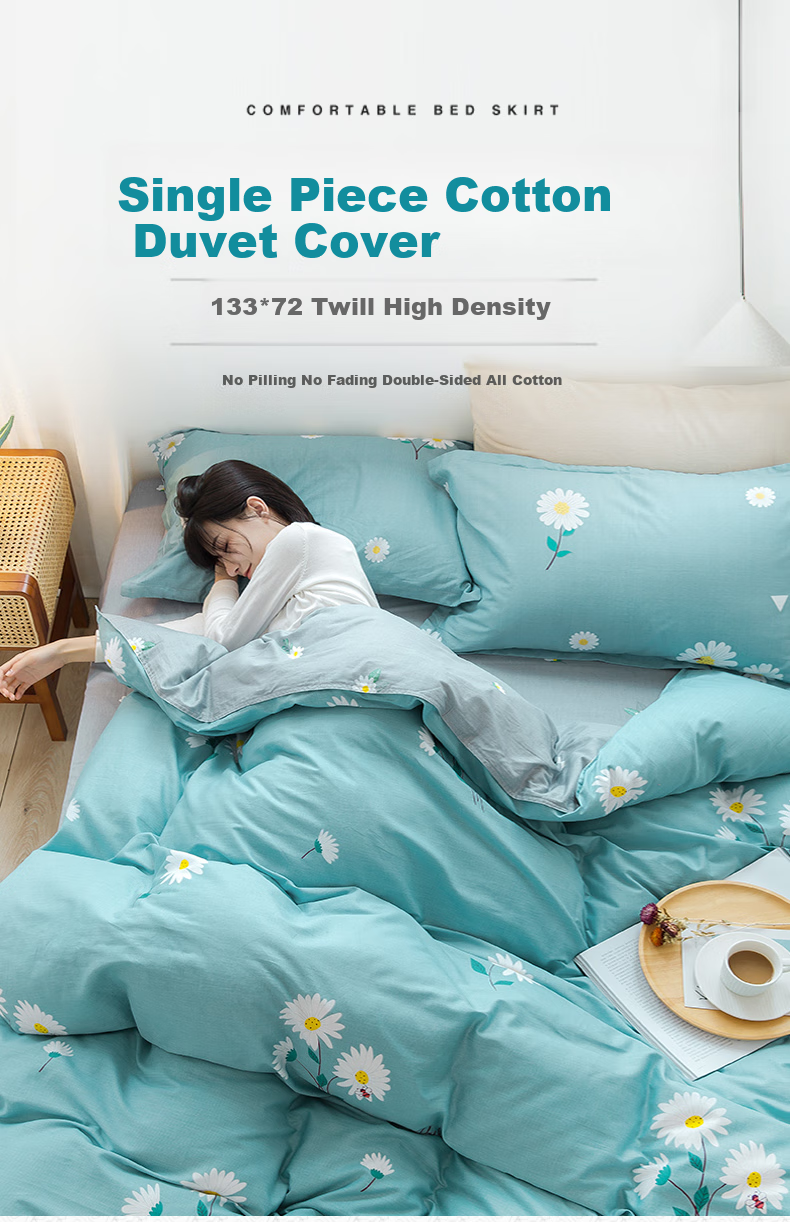 Yunjin Class A Antibacterial Pure Cotton Duvet Cover, Single Piece, 100% Cotton, Printed, Single Bed, Dormitory Use, 150x200cm, Xiao Zhi Ju 1