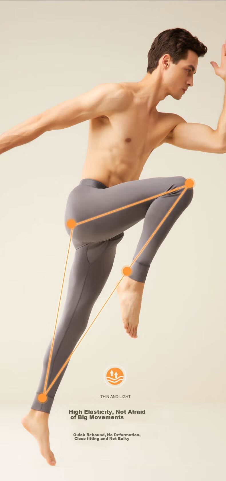 LangSha Men's Thin Modal 7A Antibacterial Thermal Underwear, Loose-Fitting Large Size High-Elastic Base Layer Long Johns 14