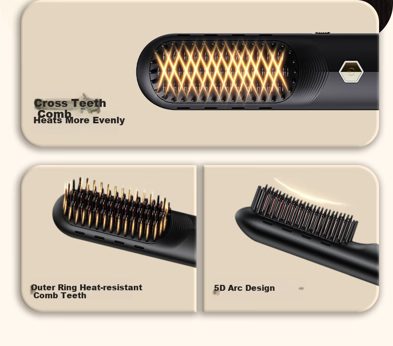 UBelle [Mid-Autumn Festival Gift] Wireless Straightening Brush, 200 Million Negative Ions Hair Care, Portable Dual-Use Straightener And Comb, Smooth High Crown, Birthday Gift for Girlfriend 19