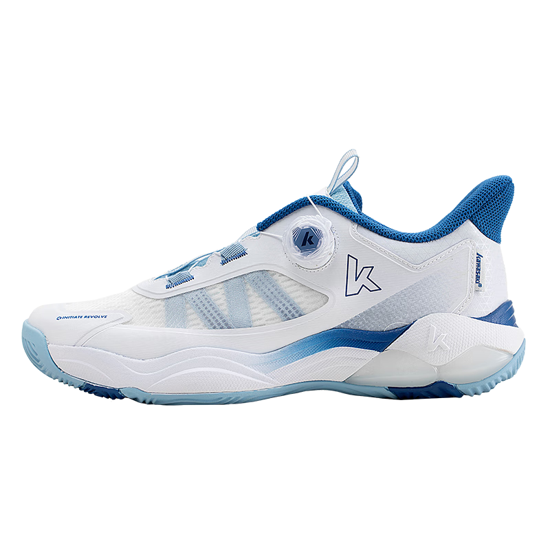 KAWASAKI Badminton Shoes Shock Absorption Non-Slip BOA Button Professional Training Sports Shoes Galaxy Crossing SE Navy Blue Size 45
