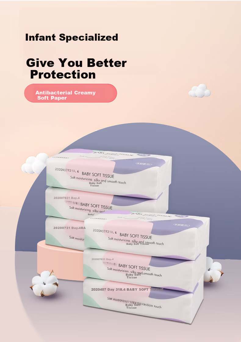 Zhiyueshenghuo Facial Tissues, Baby Soft Tissue Paper, 3-Ply, 108 Sheets*24 Packs, Cream Paper, Moisturizing Paper, Napkins 1