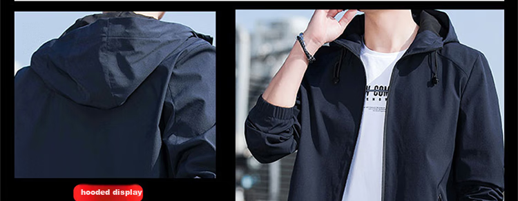 TUCANO Men's Jacket, Spring And Autumn Season, Trendy Loose-Fitting Hooded Simple Versatile Windproof Casual Outerwear for Me 3