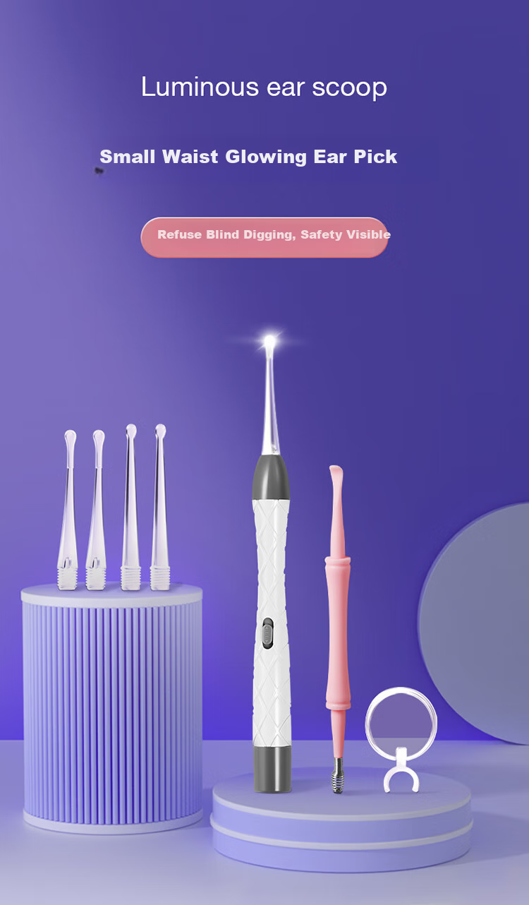 Shijian Children's Ear Pick, Illuminated Visual Ear Cleaning Tool Set, Rechargeable Version, 2-Piece Set, T86W 1