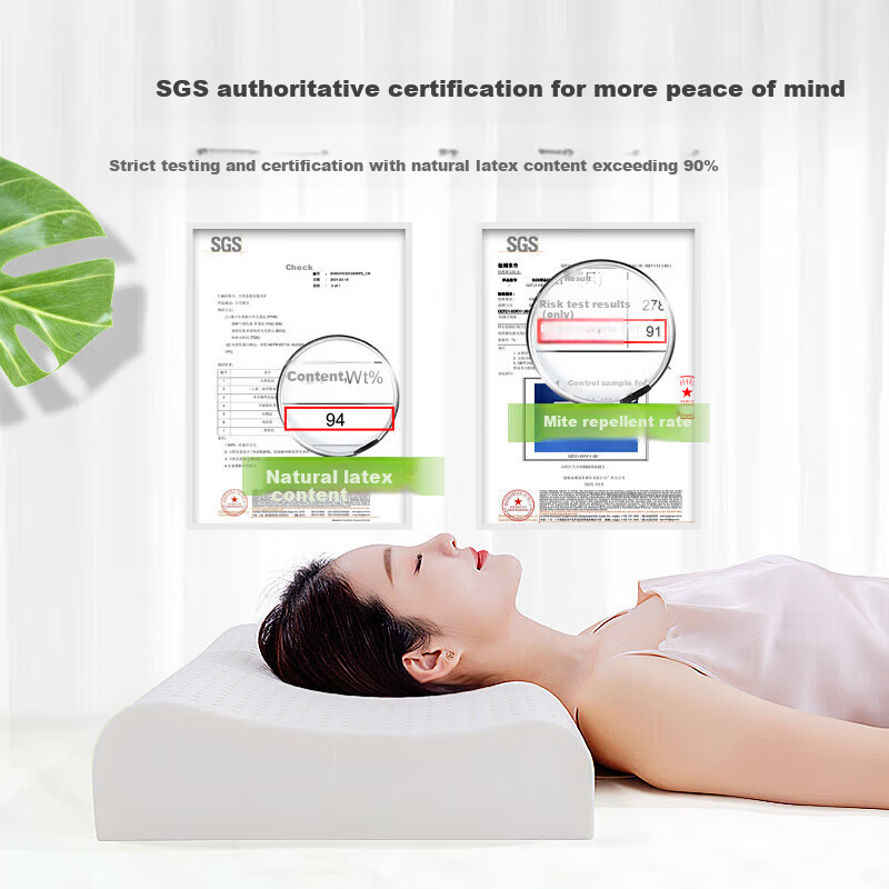 Jinxiangshu Natural Imported Cervical Pillow, Rubber Sleeping Pillow, Natural Latex Pillow, Adult Pillow, Breathable Wave Pillow