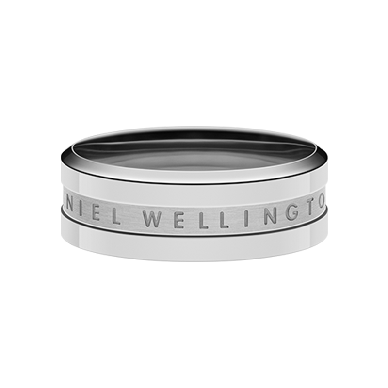 DanielWellington DW Men's Ring, Elegant Silver Couple Rings Size 68 DW110 Birthday Gift for Me