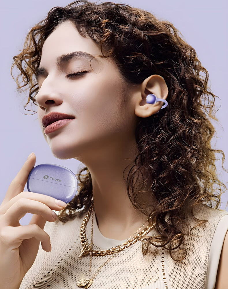 K-Touch Bluetooth Clip-On Wireless Open Bone Conduction Earphones Non-Intrusive No Sound Leakage Comfortable Long Battery Life for Running Cycling Gaming Compatible with Apple Huawei Xiaomi 3