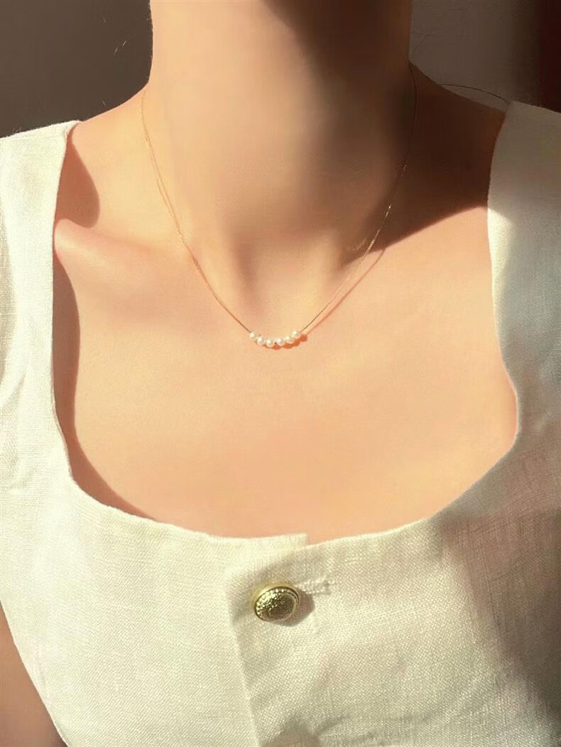 Aideyueding Premium Freshwater Pearl Necklace for Women, Collarbone Chain Jewelry, Anniversary Birthday Gift for Girlfriend Or Wife on May 20 6