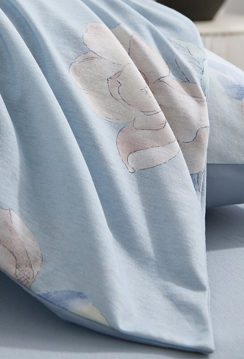 Hengyuanxiang All-Cotton Four-Piece Set, Class A Knitted Naitianmian, 100% Pure Cotton Bedding Set, Chenmu (Blue), 2*2.3m 6