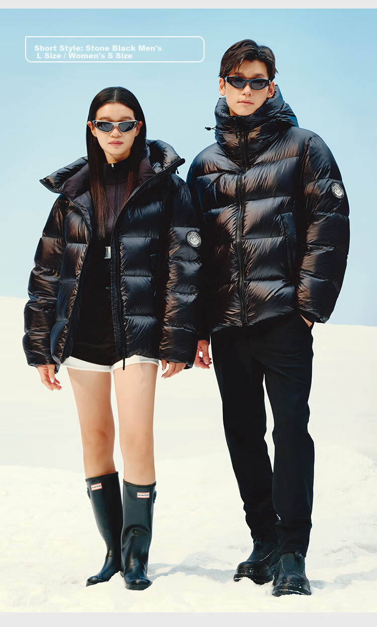 JD Original [Black Gold Imported White Goose down] Short Goose down Jacket for Men And Women, Winter Outerwear, Obsidian Black, 3XL 19